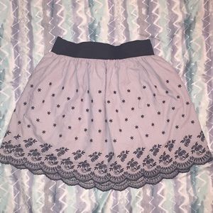 Rhapsody large grey skirt with black flower print